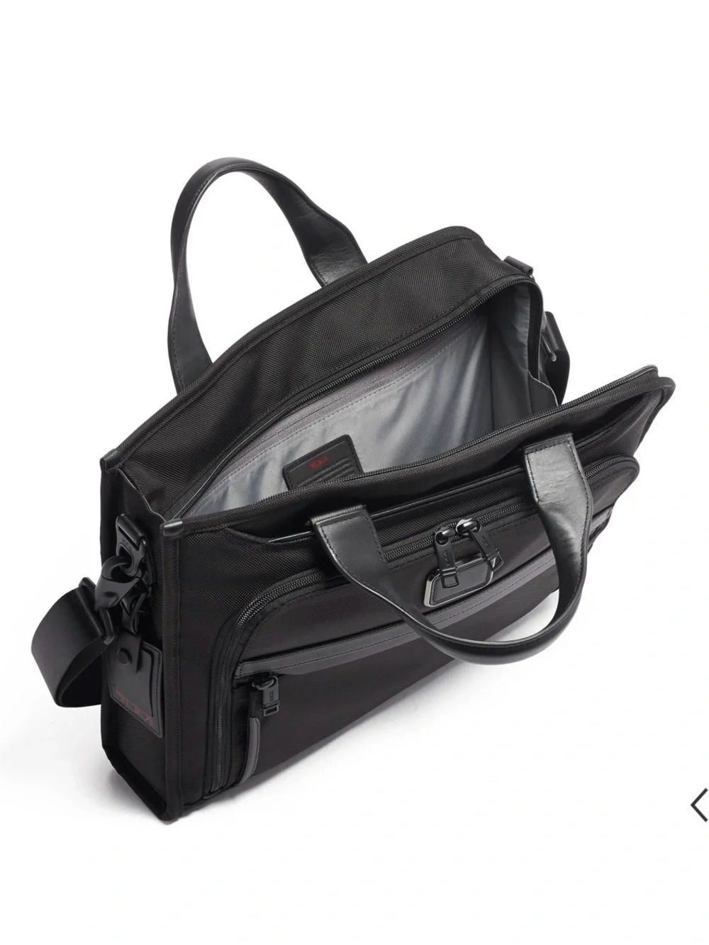 Tumi Black Nylon Laptop Briefcase with Adjustable Strap